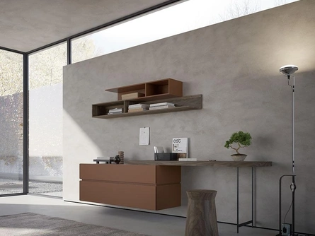 Scrittoio Comp 377 in laccato, legno e metallo di Mobilgam