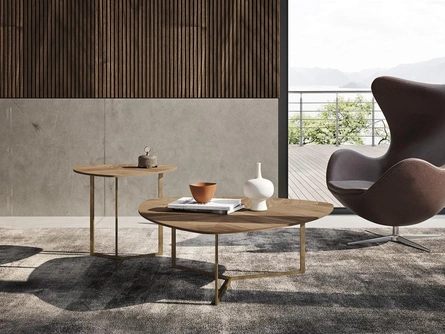 Tavolino Elice Horizon in legno e metallo di Mobilgam