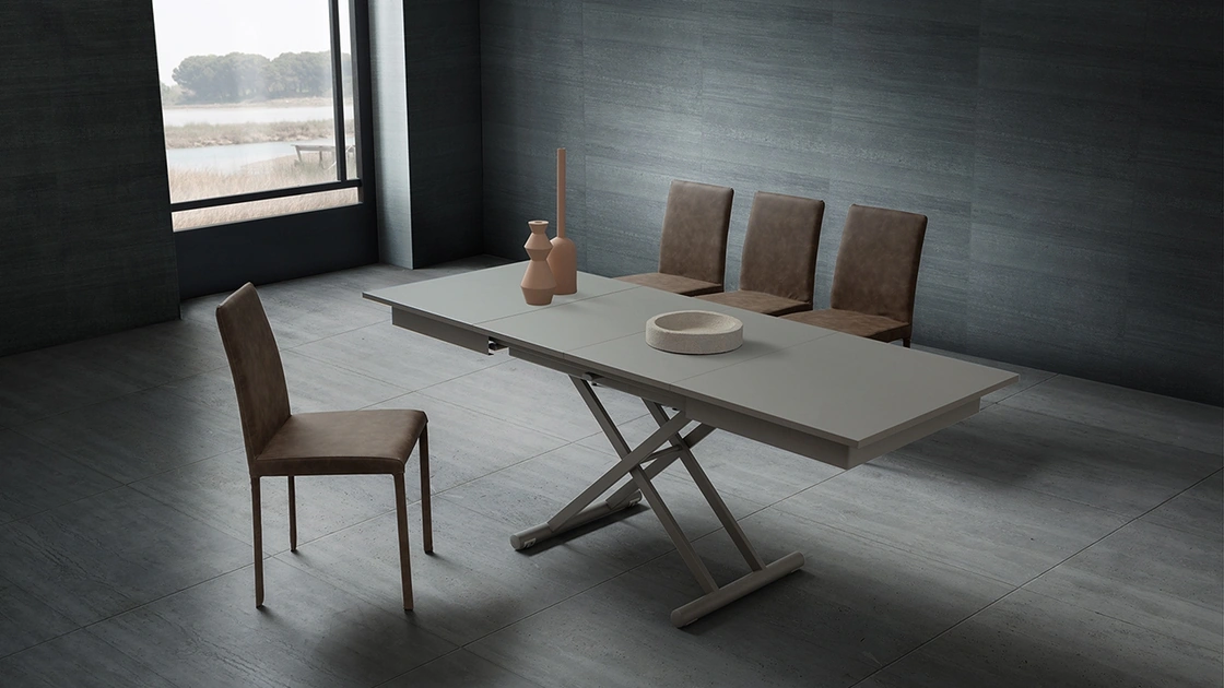 Tavolino regolabile in altezza che diventa tavolo da pranzo Perseo di La Primavera