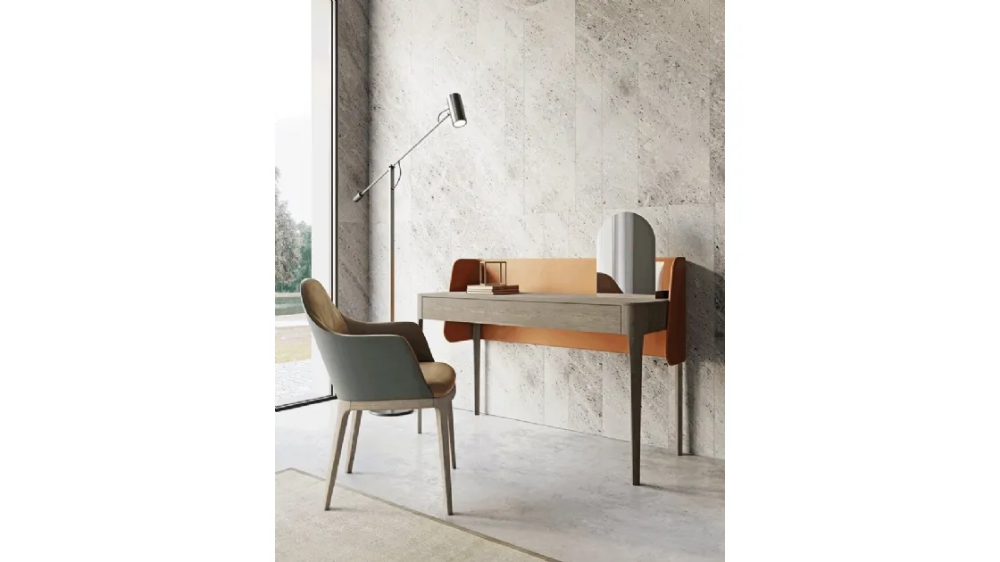 Scrittoio Settanta in legno ed ecopelle di Dall'Agnese