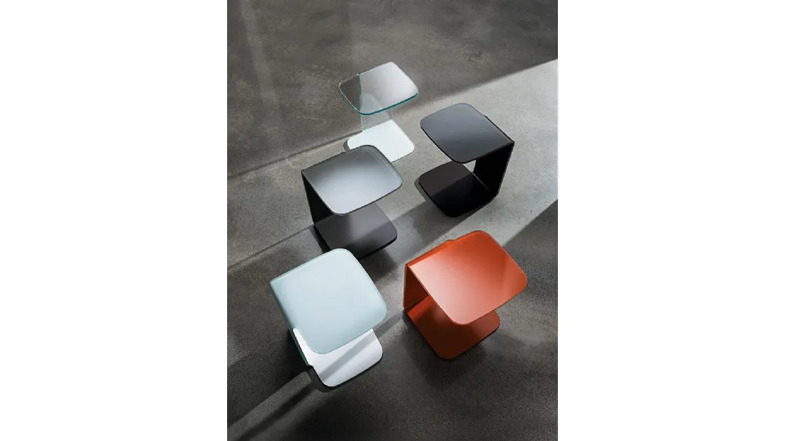 Tavolino Shell in vetro curvo laccato o trasparente di Sovet