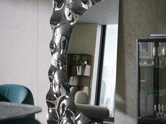 Specchiera di design con cornice in vetro fuso Afrodite di Tonin Casa