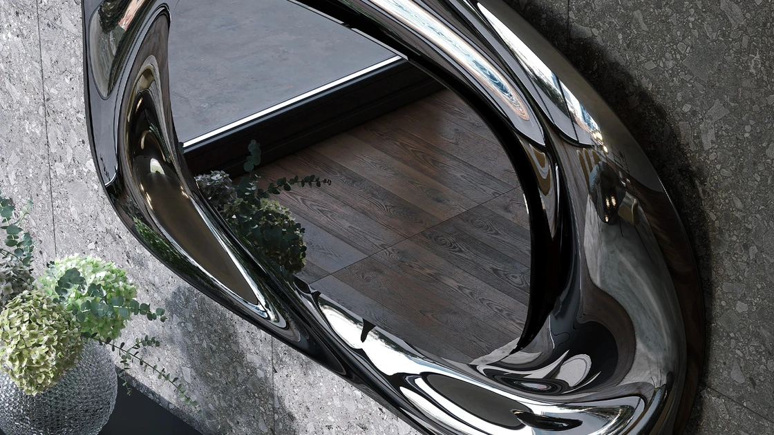 Specchio Vox con cornice in vetro di Tonin Casa