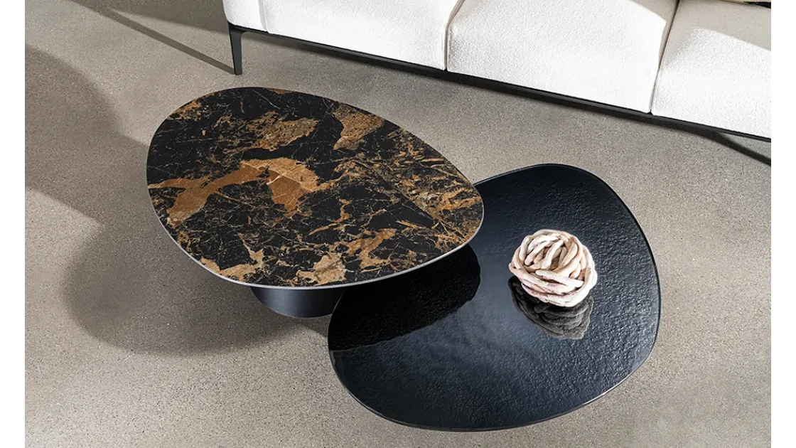 Tavolino Totem Drop in vetro o ceramica di Sovet