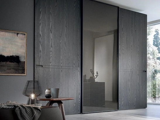 Armadio con ante scorrevoli Comp 314 in legno e vetro di Mobilgam