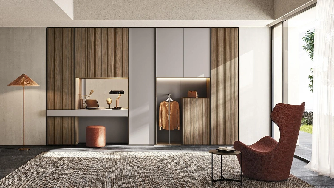 Armadio con ante battenti Comp N03 in legno e laccato di Mobilgam