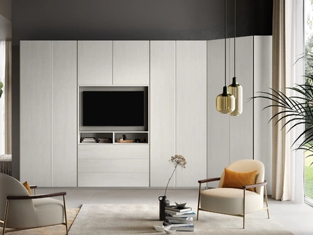 Armadio 56 angolare con ante battenti e vano porta TV di Corso 11