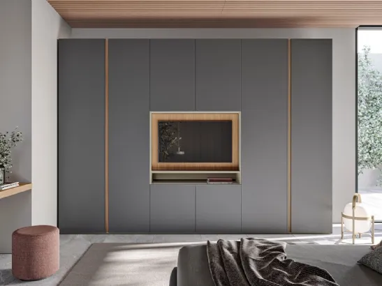 Armadio con ante battenti e vano porta TV Golf W11 di Colombini Casa