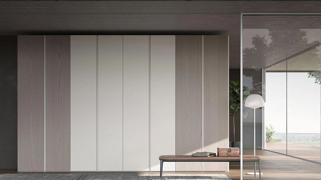 Armadio Comp 334 in laccato opaco e legno di Mobilgam