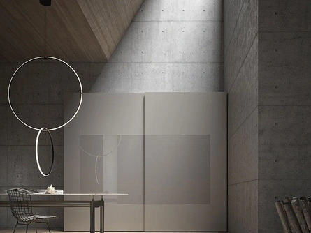 Armadio con ante scorrevoli Comp 308 in vetro opaco e lucido di Mobilgam