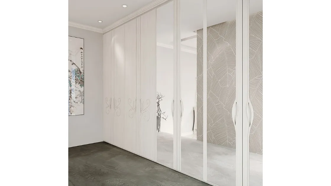 Armadio Mon Amour in legno finitura cipria di Fasolin