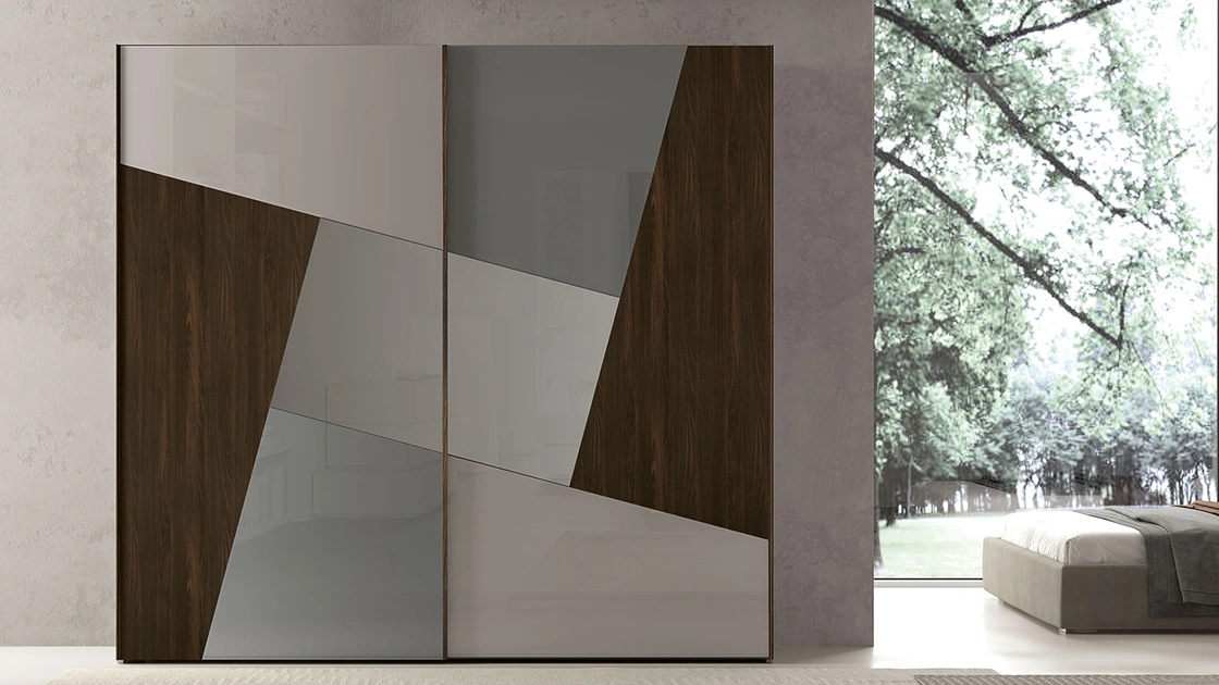 Armadio in vetro e rovere termocotto Sector di Adriatica