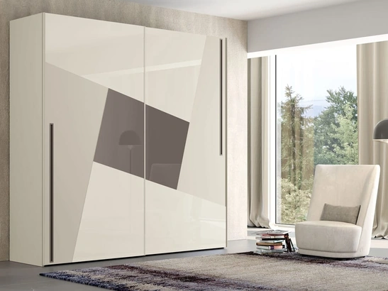 Armadio Twist in laccato e vetro di Adriatica