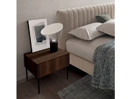 Comodino Kompos in materico effetto legno di Dall'Agnese