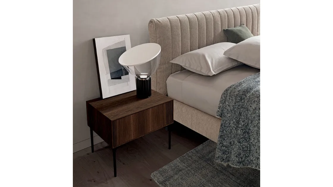 Comodino Kompos in materico effetto legno di Dall'Agnese