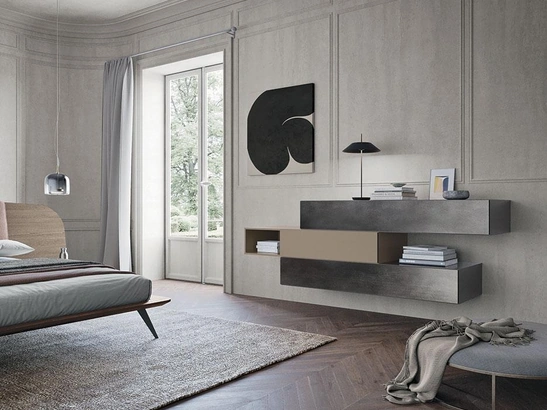 Comò di design sospeso Quadra di Mobilgam