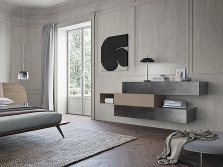 Comò di design sospeso Quadra di Mobilgam