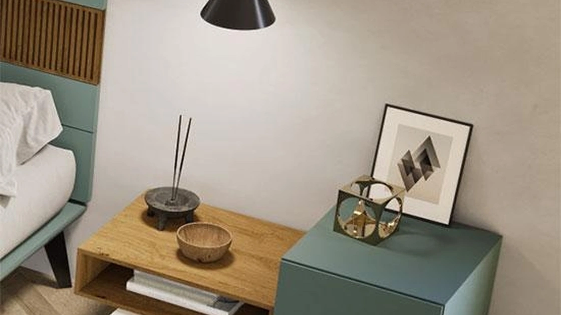 Comodino Quadra in laccato opaco e frassino di Mobilgam