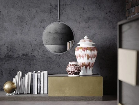 Comodino di design Scacco laccato metallizzato di Mobilgam