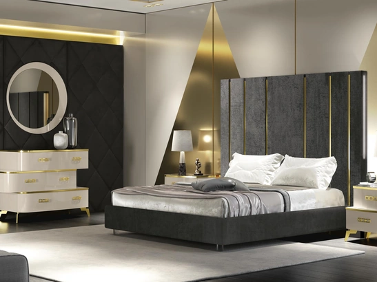 Letto con testiera imponente Duse di Adriatica