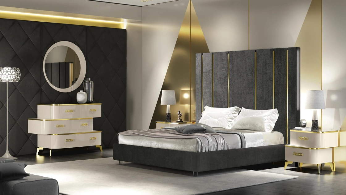 Letto con testiera imponente Duse di Adriatica