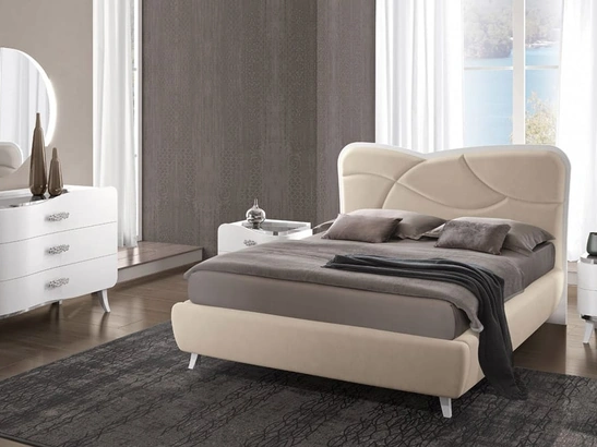 Letto in ecopelle Zaffiro di Adriatica