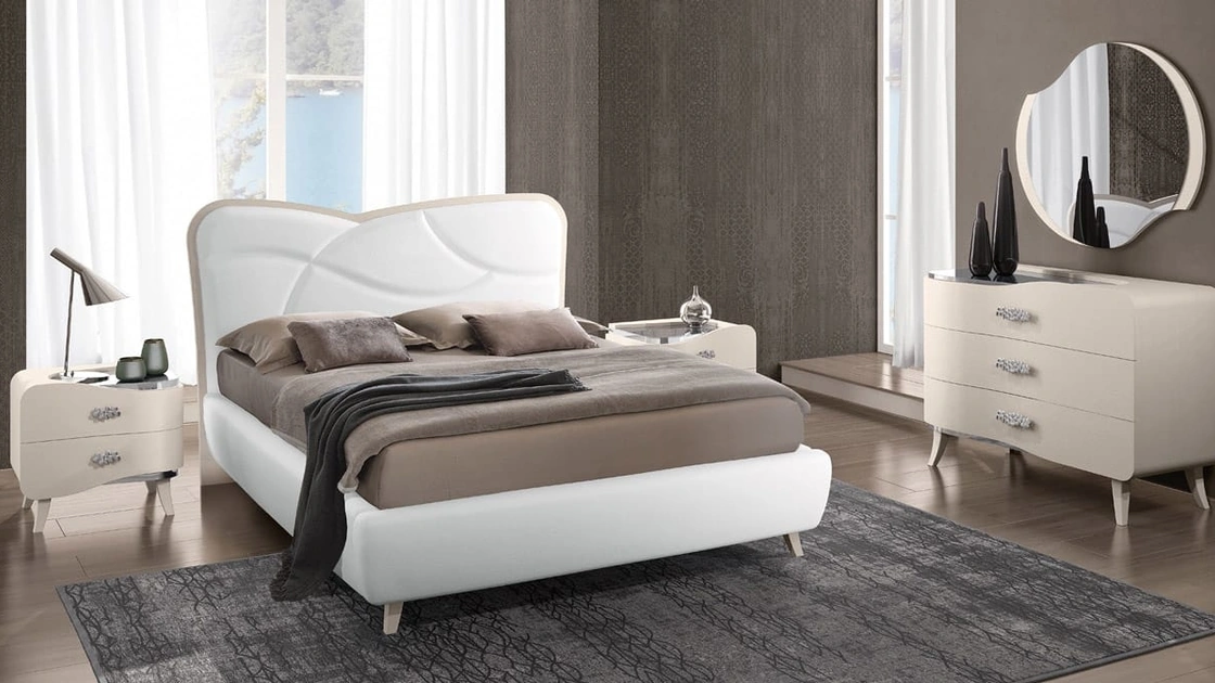 Letto in ecopelle Zaffiro di Adriatica