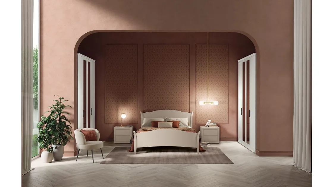 Letto con testiera sagomata Arcadia Rainbow di Colombini Casa