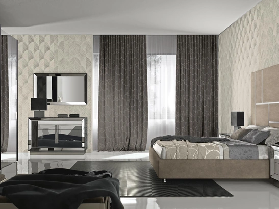 Letto con testiera imbottita Astra di Adriatica