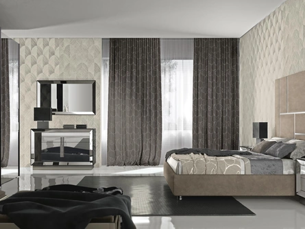 Letto con testiera imbottita Astra di Adriatica