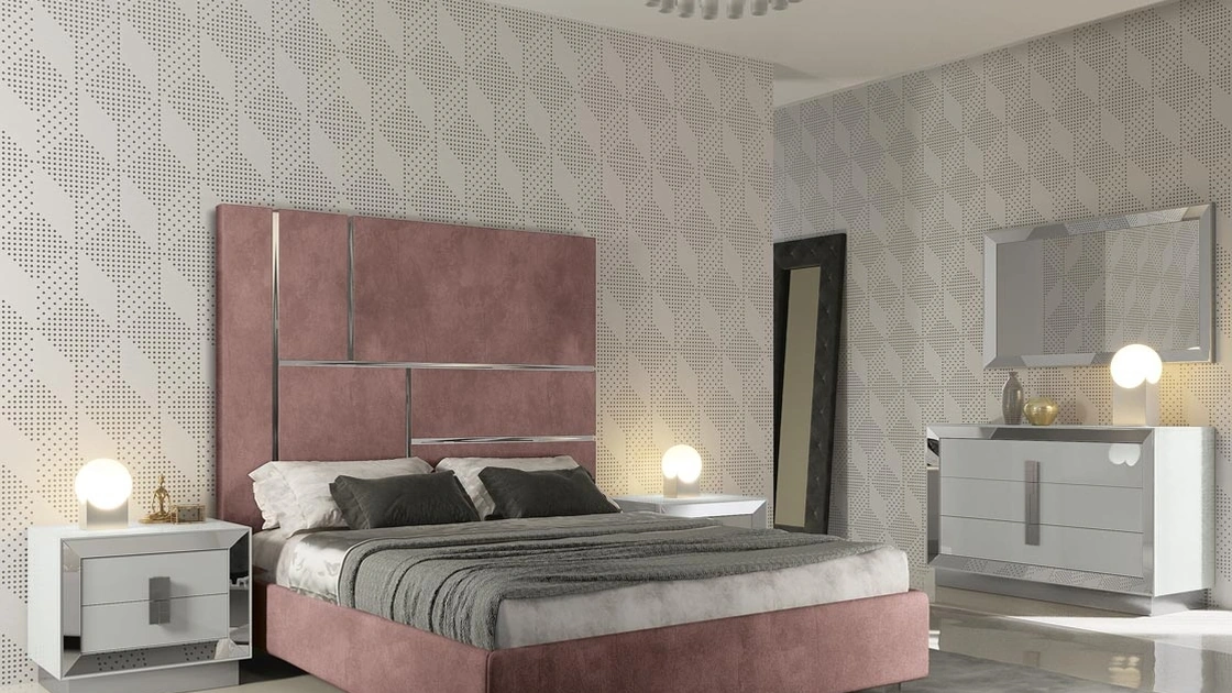 Letto con testiera imbottita Astra di Adriatica