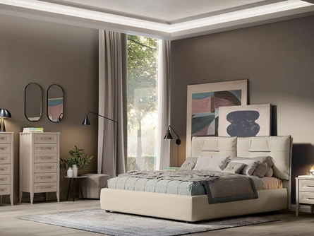 Letto Arcadia Kiss in tessuto imbottito di Colombini Casa