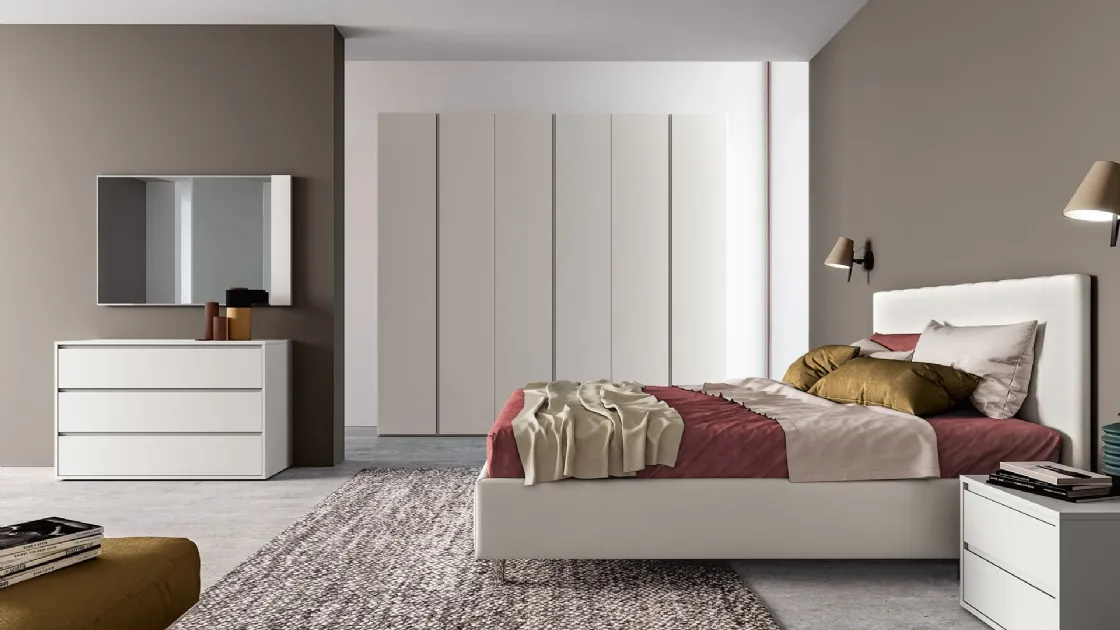 Letto in ecopelle con testiera Cupido di SantaLucia