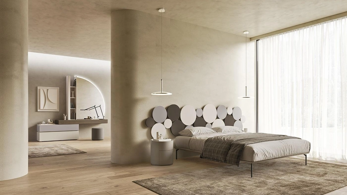 Letto matrimoniale con testiera Dot N17 di Mobilgam