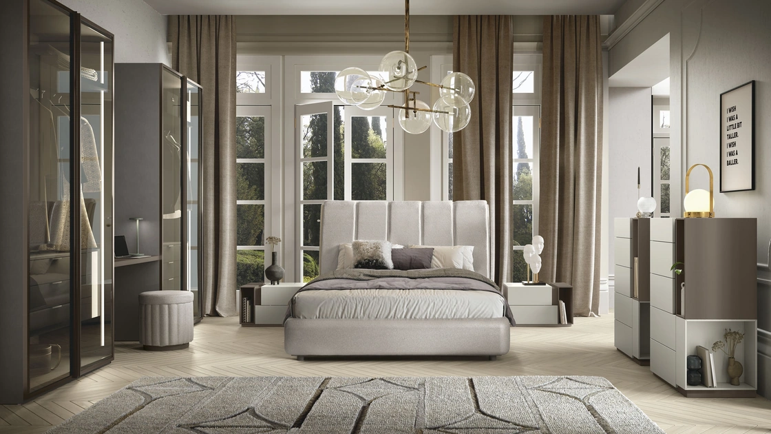 Letto in tessuto imbottito Era di Adriatica