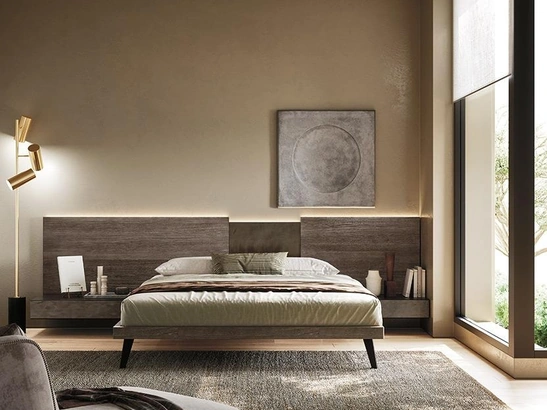 Letto matrimoniale Wall System con testiera di Mobilgam