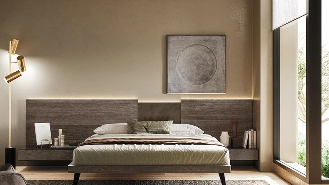 Letto matrimoniale Wall System con testiera di Mobilgam