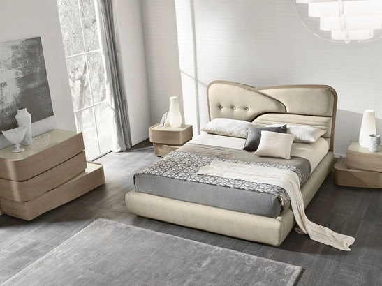 Letto in ecopelle con contenitore Ola di Adriatica