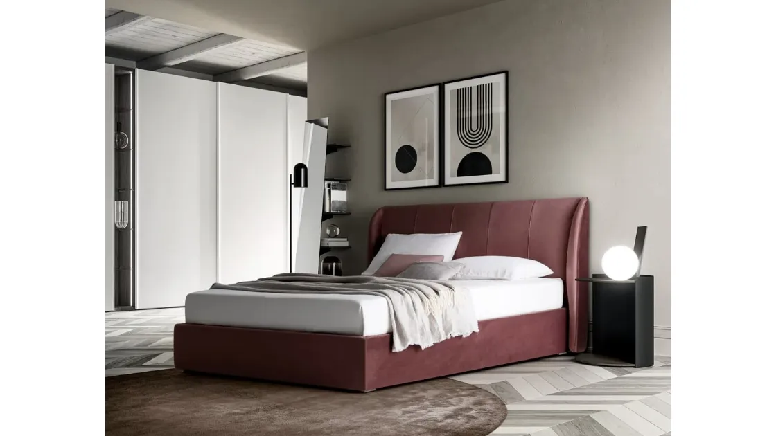 Letto in tessuto con box contenitore Scirocco di SantaLucia