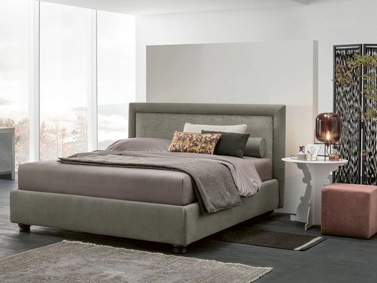Letto in tessuto con testiera e box contenitore Chloe di V&Nice