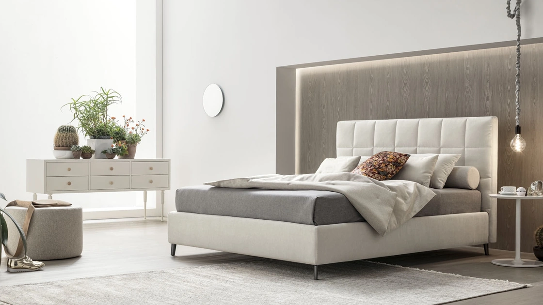 Letto in tessuto con box contenitore Victor Trapuntato di V&Nice