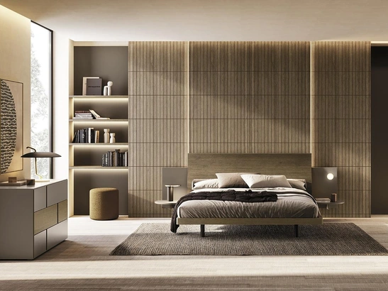 Letto in legno Silom con testiera di Mobilgam