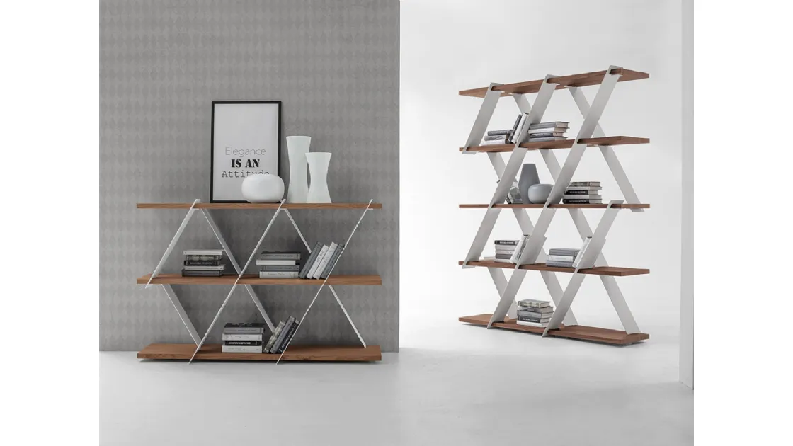 Libreria divisoria Castle in metallo con ripiani in legno di Tonin Casa