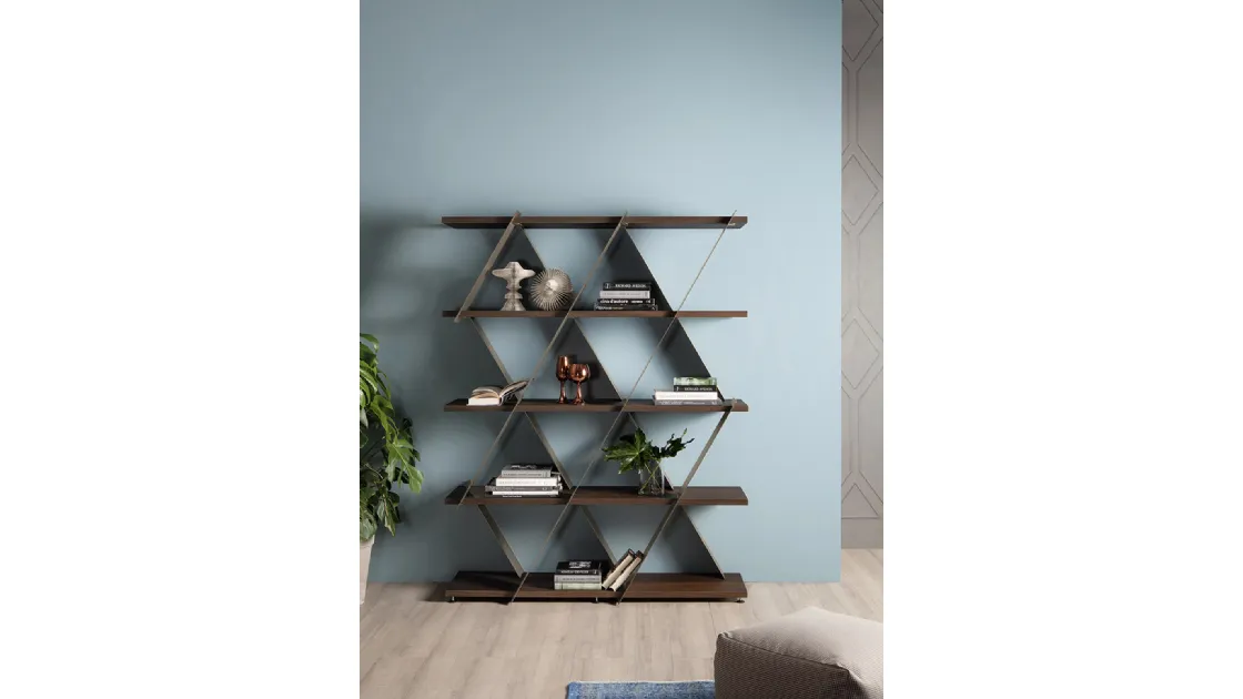 Libreria divisoria Castle in metallo con ripiani in legno di Tonin Casa