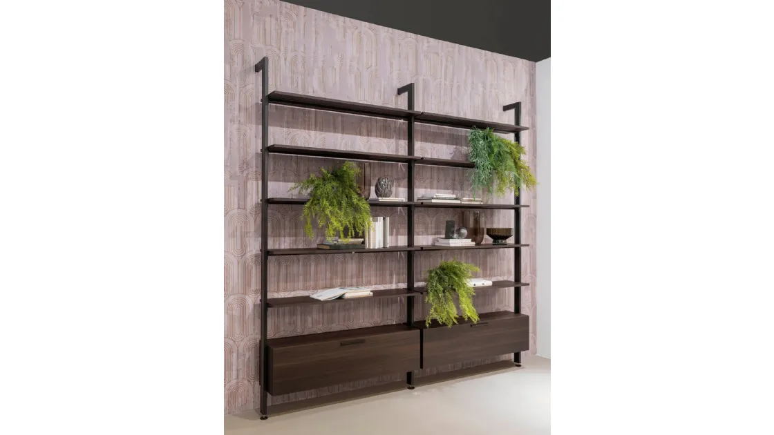 Libreria Karin a muro in alluminio e legno di Doal