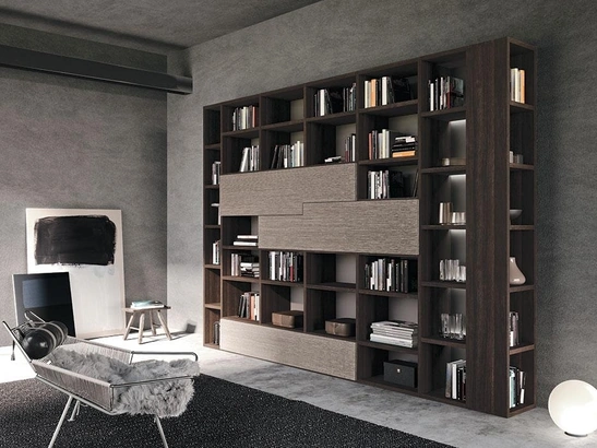 Libreria Horizon 944 in legno e laminato di Mobilgam