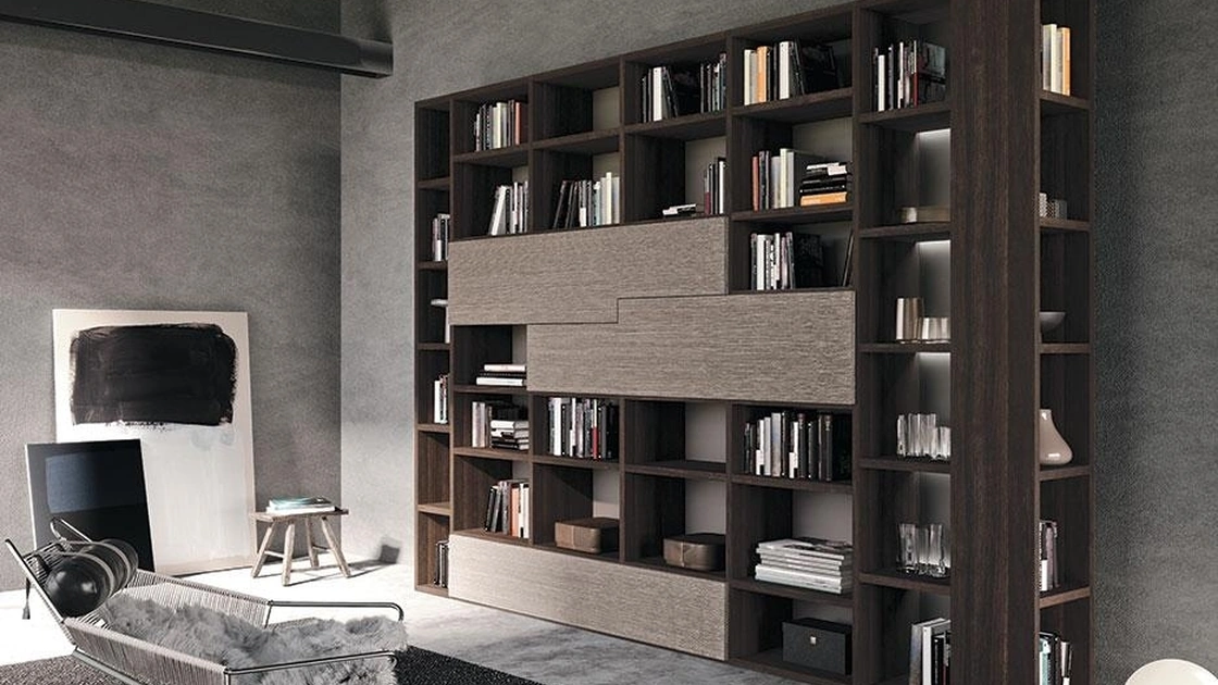Libreria Horizon 944 in legno e laminato di Mobilgam