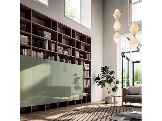 Libreria Speed Componibile in legno e laccato lucido di Dall'Agnese