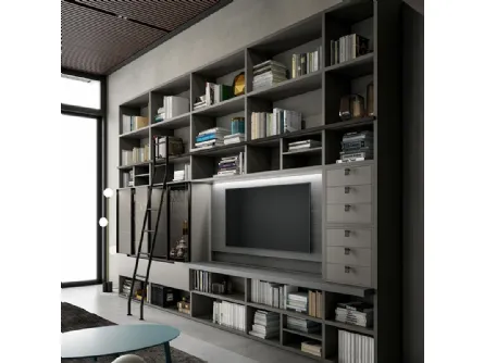 Libreria Speed Up con scala scorrevole di Dall'Agnese