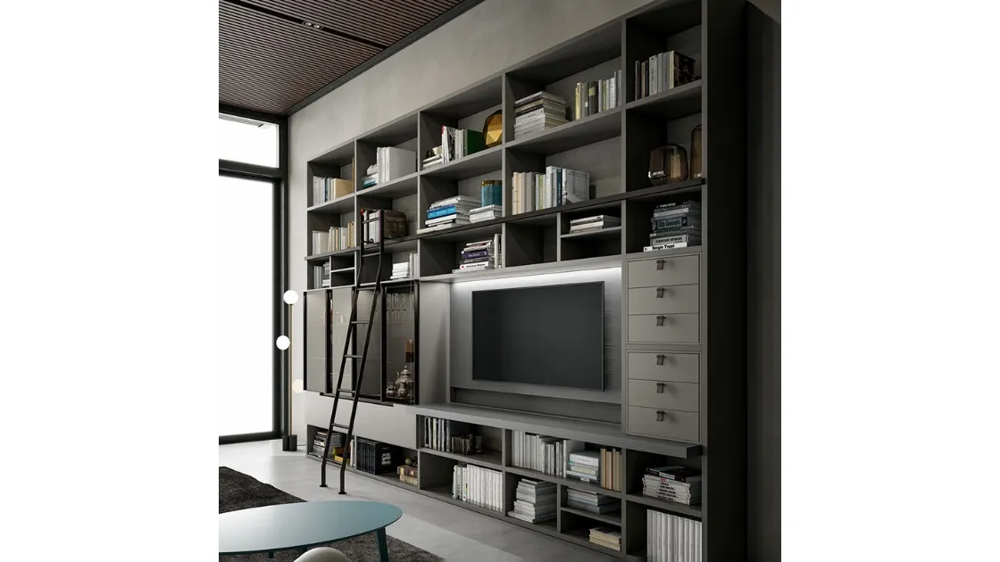 Libreria Speed Up con scala scorrevole di Dall'Agnese